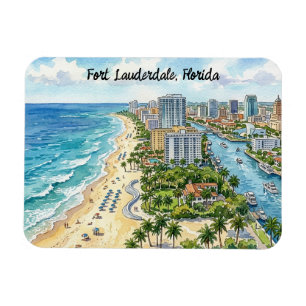Fort Lauderdale Florida Aquarel Illustratie Magneet