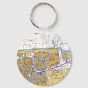 Fort Lauderdale, Florida Nautical Chart Sleutelhan Sleutelhanger