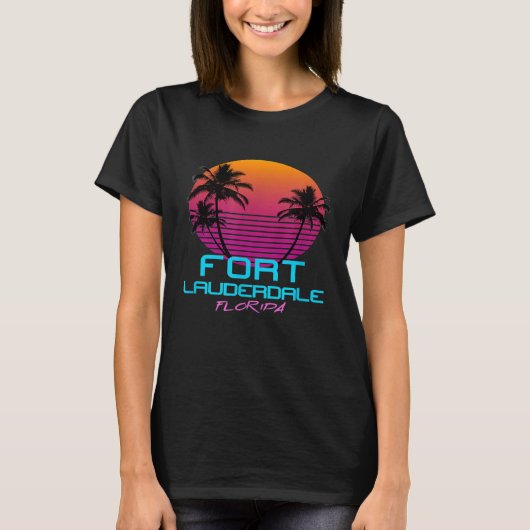 Fort Lauderdale Florida Retro 80s T-shirt (Voorkant)