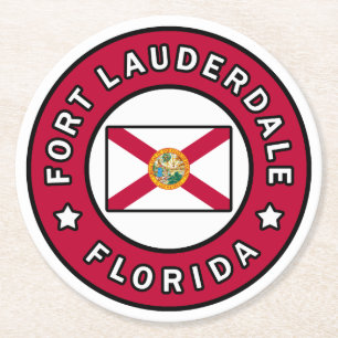 Fort Lauderdale Florida Ronde Kartonnen Onderzetter