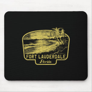 Fort Lauderdale Florida Strand Surfen Vintage Blau Muismat