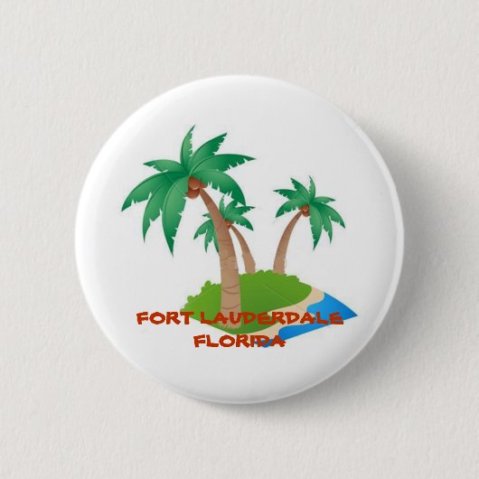 Fort Lauderdale Florida, Tropische Vacation Button (Voorkant)