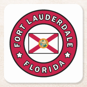 Fort Lauderdale Florida Vierkante Kartonnen Onderzetter