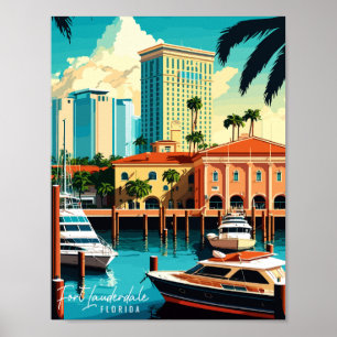 Fort Lauderdale Florida vintage reizen Poster