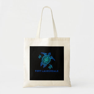 Fort Lauderdale Florida Zee Blue Tribal Turtle Tote Bag