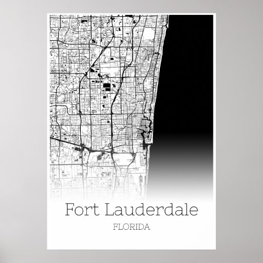 Fort Lauderdale Map - Florida - City Map Poster (Voorkant)