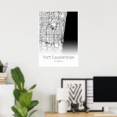 Fort Lauderdale Map - Florida - City Map Poster (Thuiskantoor)