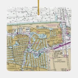 Fort Lauderdale Nautical Chart Keramisch Ornament