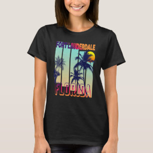 Fort Lauderdale Retro stijl palmboom T-shirt