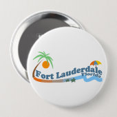 Fort Lauderdale. Ronde Button 4,0 Cm (Voorkant /achterkant)