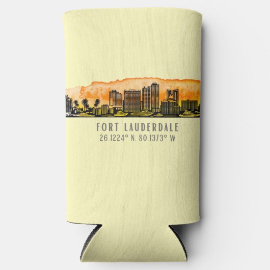 Fort Lauderdale Skyline & Coordinates (Voorkant)