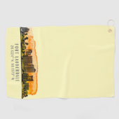 Fort Lauderdale Skyline & Coordinates Golfhanddoek (Horizontaal)