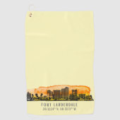 Fort Lauderdale Skyline & Coordinates Golfhanddoek (Voorkant)