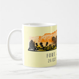 Fort Lauderdale Skyline & Coordinates Koffiemok