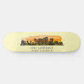 Fort Lauderdale Skyline & Coordinates Skateboard (Horizontaal)