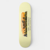 Fort Lauderdale Skyline & Coordinates Skateboard (Voorkant)