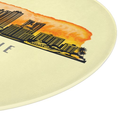 Fort Lauderdale Skyline & Coordinates Snijplank (Hoek)