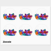 Fort Lauderdale Skyline Ronde Sticker (Vel)