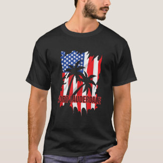 Fort Lauderdale Vakantie Amerikaanse Vlag T-shirt