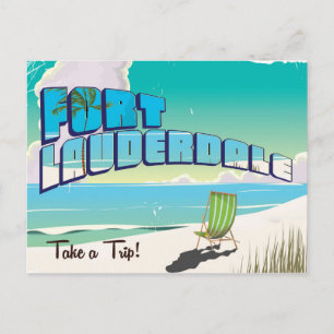 Fort Lauderdale vintage reisposter Briefkaart
