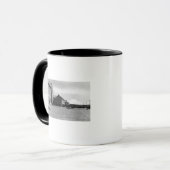 Fort Lewis, WA Uitzicht Barracks en Mt. Rainier Mok (Voorkant links)