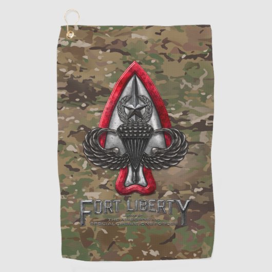 Fort Liberty Camo Golfhanddoek (Voorkant)