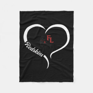 Fort Loramie Redskins Logo Half Heart Slogan Hs Fleece Deken