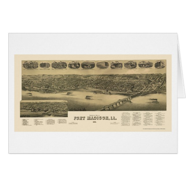 Fort Madison, IA Panoramic Map - 1888 (Voorkant Horizontaal)