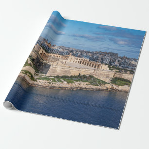 Fort Manoel en Sliema uit Valletta, Malta Cadeaupapier
