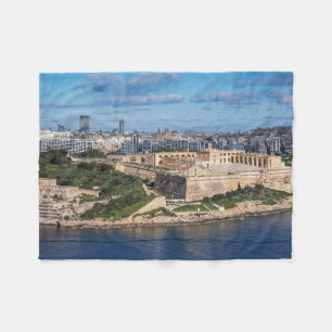 Fort Manoel en Sliema uit Valletta, Malta Fleece Deken