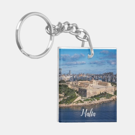 Fort Manoel en Sliema uit Valletta, Malta Sleutelhanger (Voorkant Links)