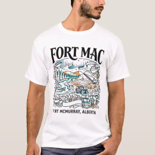 Fort McMurray Alberta Mijnbouw en Natuur Thema T-shirt
