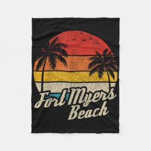 Fort Myers Beach Florida Fl Vintage Zonsondergang Fleece Deken