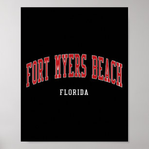 Fort Myers Beach Florida Hoge School Stijl Poster