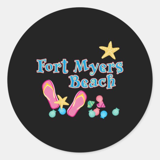 Fort Myers Beach Florida Ronde Sticker (Voorkant)