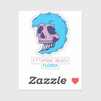 Fort Myers Beach Florida Schedelgolven Sticker