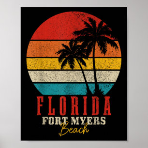 Fort Myers Beach Florida Vintage Usa Amerika Souve Poster