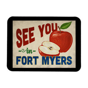 Fort Myers Florida Apple - Vintage Travel Magneet