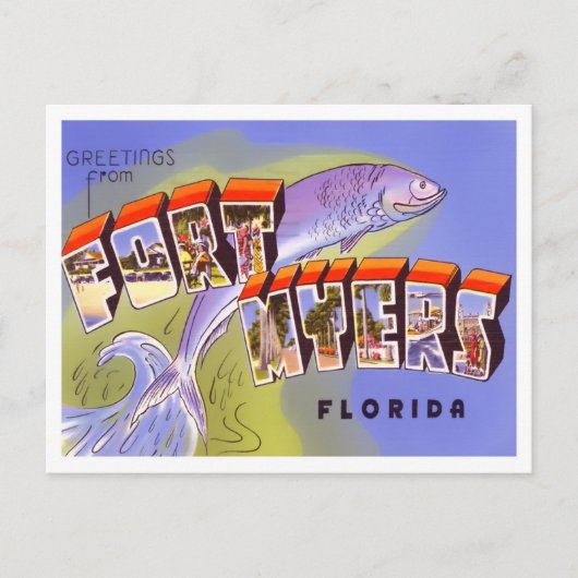 Fort Myers, Florida  Big Letters Briefkaart (Voorkant)