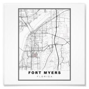 Fort Myers Kaart Foto Afdruk