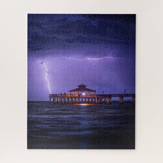 Fort Myers Pier Lightning Legpuzzel (Verticaal)