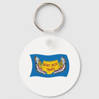 Fort Peck Assiniboine Vlag Sleutelhanger