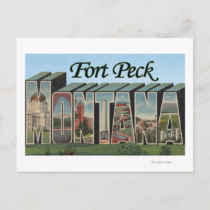 Fort Peck, Montana - Grote letterscènes Briefkaart