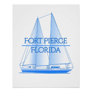 Fort Pierce Coastal Nautical Sailing Sailor Perfect Poster