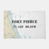 Fort Pierce FL Latitude Longitude Nautical Boating Deurmat (Voorkant)