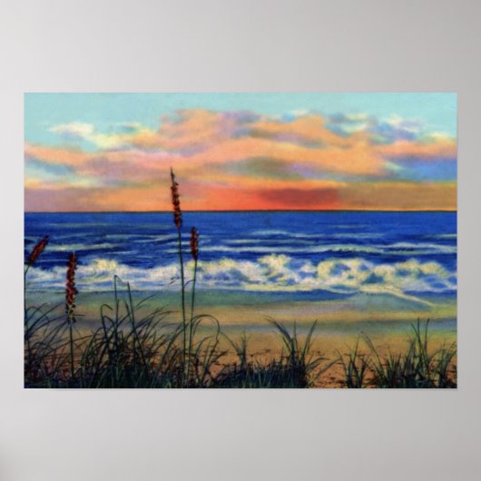 Fort Pierce Florida Beach op Sunrise Poster (Voorkant)