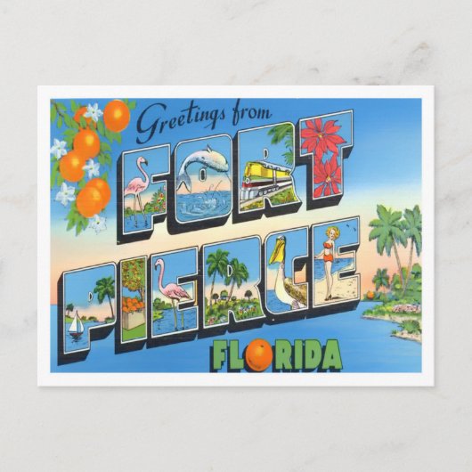 Fort Pierce, Florida  Big Letters Briefkaart (Voorkant)
