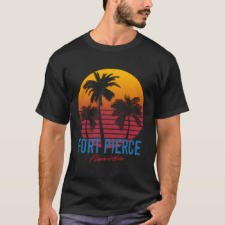 Fort Pierce Florida Palmbomen Zonsondergang Fl R T-shirt