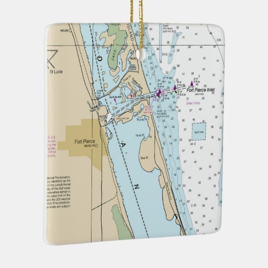Fort Pierce Forida Chart Keramisch Ornament (Rechts)