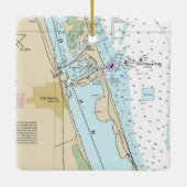 Fort Pierce Forida Chart Keramisch Ornament (Achterkant)
